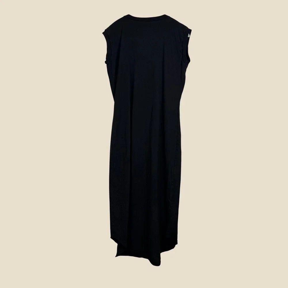 Frank & Eileen Cory Vintage Muscle Tee Maxi Dress Womens L Black Raw Hem Cotton - Picture 6 of 12